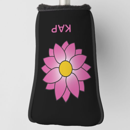 Monogrammed Pink Daisy Putter Hoesje Golfheadcover (Draai 90)