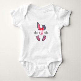 Monogrammed Pink Easter Bunny Romper