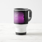 Monogrammed Pink en Black Reisbeker (Voorkant rechts)
