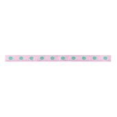 Monogrammed Pink en Blauwgroen Chevron Custom Satijnen Lint (Voorkant)
