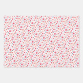 Monogrammed Pink en Blue Floral Inpakpapier Vel (Voorkant)