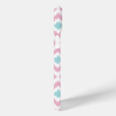 Monogrammed Pink en Mint Diamonds Ikat Pattern Case-Mate iPhone Case (Achterkant / Rechts)