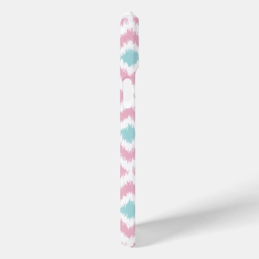 Monogrammed Pink en Mint Diamonds Ikat Pattern Case-Mate iPhone Case (Achterkant / Rechts)