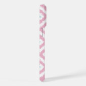 Monogrammed Pink en Mint Diamonds Ikat Pattern iPhone Hoesje (Rechterkant)