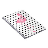 Monogrammed Pink Flamingo + Black Polka Dot Notitieboek (Rechterzijde)