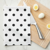 Monogrammed Pink Flamingo + Black Polka Dot Theedoek (Quarter Fold)