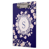 Monogrammed Pink Flowers and Lace Floral Klembord (Links)