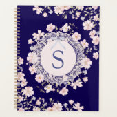 Monogrammed Pink Flowers and Lace Floral Planner (Voorkant)