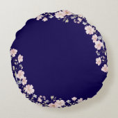 Monogrammed Pink Flowers and Lace Floral Rond Kussen (Achterkant)
