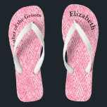 Monogrammed Pink Glitter Moeder van Bride Groom Teenslippers<br><div class="desc">Een leuk cadeau voor zowel de moeder van de bruid als de bruidegom. Als haar voeten aan het einde van de nacht moe zijn,  wil ze deze! Pas ze aan!</div>
