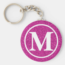 Monogrammed Pink Glitz BB Sleutelhanger