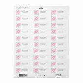 Monogrammed Pink Grey Floral Damask Pattern Etiket (Full Sheet)