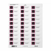 Monogrammed Pink Ikat Diamond Pattern Etiket (Full Sheet)
