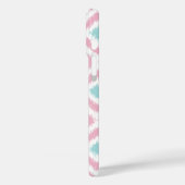 Monogrammed Pink Mint Diamond Ikat Pattern Case-Mate iPhone Case (Achterkant / Links)