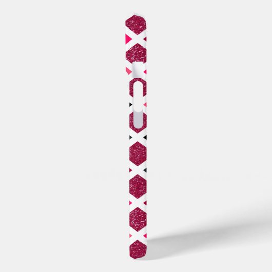 Monogrammed Pink Paars Girly Geometric Pattern Case-Mate iPhone Case (Achterkant / Links)