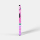 Monogrammed Pink, Paars, Mint Green Marble Art iPhone Hoesje (Rechterkant)