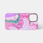 Monogrammed Pink, Paars, Mint Green Marble Art iPhone Hoesje (Achterkant horizontaal)