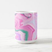 Monogrammed Pink, Paars, Mint Green Marble Art Koffiemok (Center)