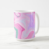 Monogrammed Pink, Paars, Mint Green Marble Art Koffiemok (Voorkant rechts)