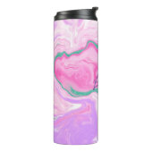 Monogrammed Pink, Paars, Mint Green Marble Art Thermosbeker (Gedraaid links)