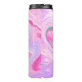 Monogrammed Pink, Paars, Mint Green Marble Art Thermosbeker (Achterkant)
