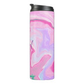 Monogrammed Pink, Paars, Mint Green Marble Art Thermosbeker (Geroteerd rechts)