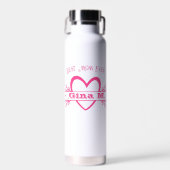 Monogrammed Pink Personalized Moederdag Gift Waterfles (Voorkant)