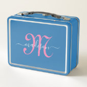 Monogrammed Pink Script Girl's (Achterkant)