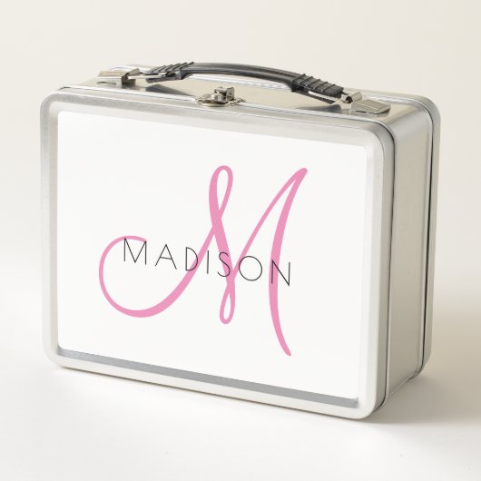 Monogrammed Pink Script Girl's (Voorkant)