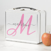 Monogrammed Pink Script Girl's (In situ)