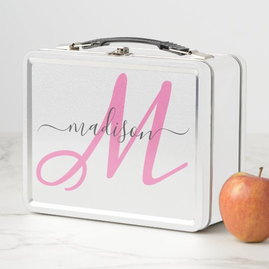 Monogrammed Pink Script Girl's (In situ)