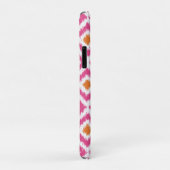 Monogrammed Pink Tangerine Diamond Ikat Pattern Case-Mate iPhone Case (Achterkant/rechts)