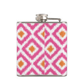 Monogrammed Pink Tangerine Diamonds Ikat Pattern Heupfles (Achterkant)