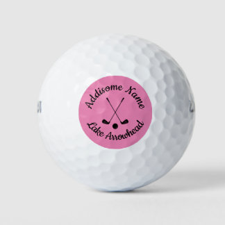 Monogrammed Pink White golfballclub Dames Golfballen