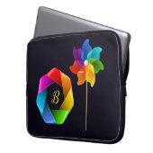 Monogrammed Pinwheel Electronics Bag Laptop Sleeve (Voorkant Links)