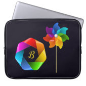 Monogrammed Pinwheel Electronics Bag Laptop Sleeve (Voorkant)