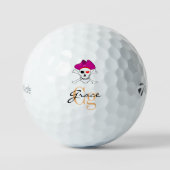 Monogrammed Pirate Skull Flag & Kapitein Grace Gol Golfballen (Voorkant)