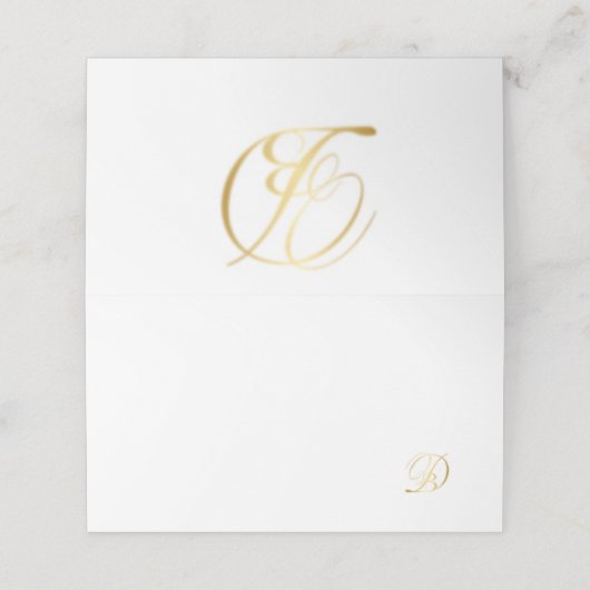 Monogrammed plaatskaarten voor Diner en Blanc pick Plaatskaartje (Buitenkant ongevouwen)