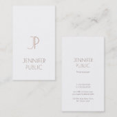 Monogrammed Plain Elegant Modern Design Trendy Visitekaartje (Voorkant / Achterkant)