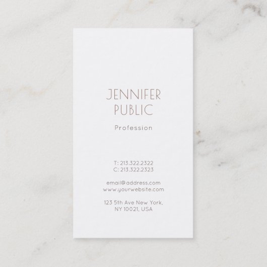 Monogrammed Plain Elegant Modern Design Trendy Visitekaartje (Achterkant)