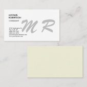 Monogrammed Plain Trendy minimalist Modern Visitekaartje (Voorkant / Achterkant)