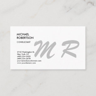 Monogrammed Plain Trendy minimalist Modern Visitekaartje