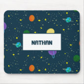 Monogrammed Planets Stars in Space Universe Galaxy Muismat (Voorkant)