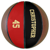 Monogrammed Player Club Team Naam Nummer Aangepast Basketbal (Verticaal)