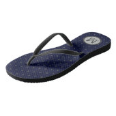 Monogrammed Polka Dots Gray Dark Blue Teenslippers (Schuin)