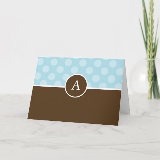 Monogrammed Polka Dots Notecards Notitiekaartje (Voorkant)