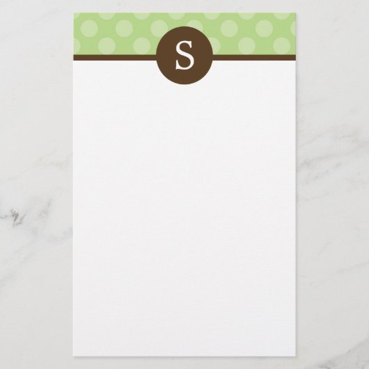 Monogrammed Polka Dots Stationery Briefpapier (Voorkant)