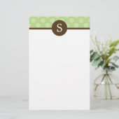 Monogrammed Polka Dots Stationery Briefpapier (Staand voorkant)