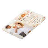 Monogrammed Pompoen Herfst Bruiloft Save the Date Magneet (Linkerzijde)