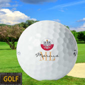 Monogrammed Poolse vlag & Poolse Golf Balls Golfballen